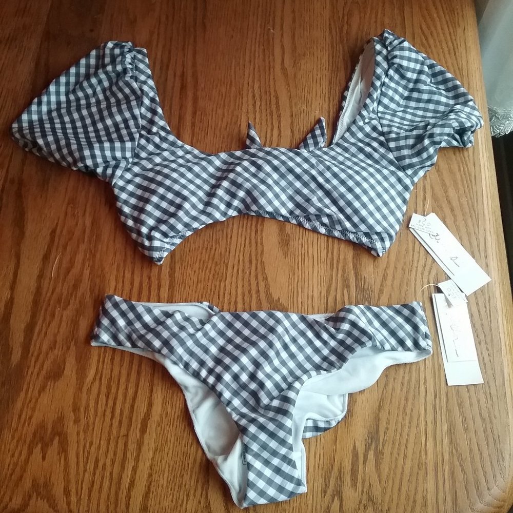NWT Retro Gingham Bikini- Top & Bottom Size M